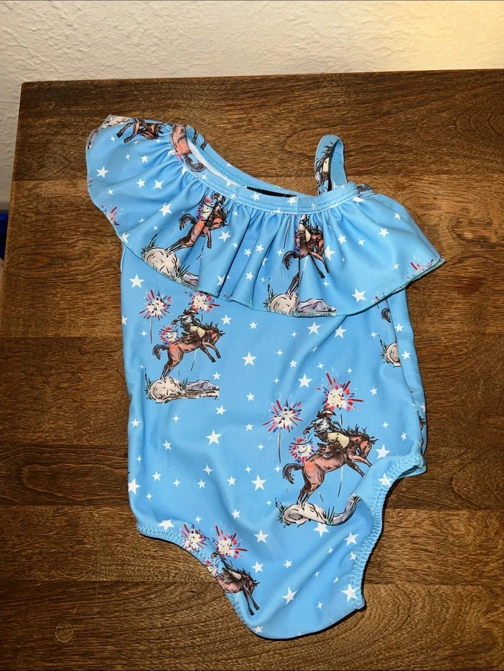The fringed pineapple 0-3 months swimsuit rodeo horse bow headband set